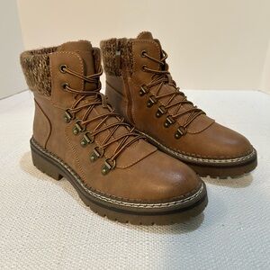 Patrizia by Spring Step Janecet Brown Lace-Up Ankle Boots